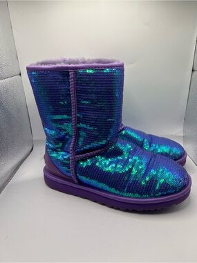UGG Purple Sequin Short Boots